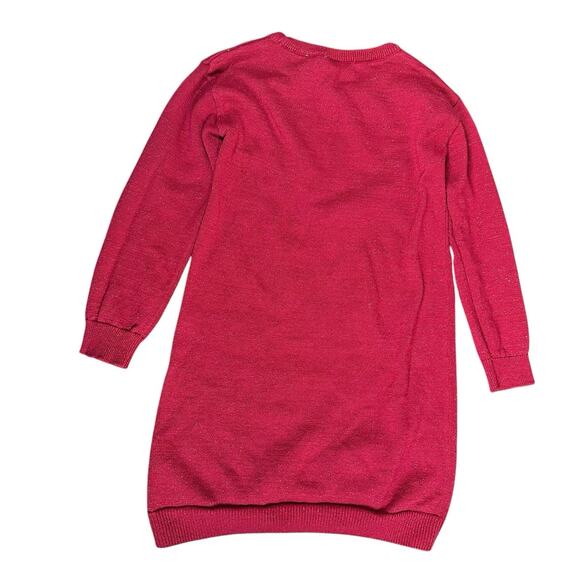 Childrens Place Reindeer Toddler Red Christmas Sweater Dress 4T Sequin Sparkle - Picture 5 of 6